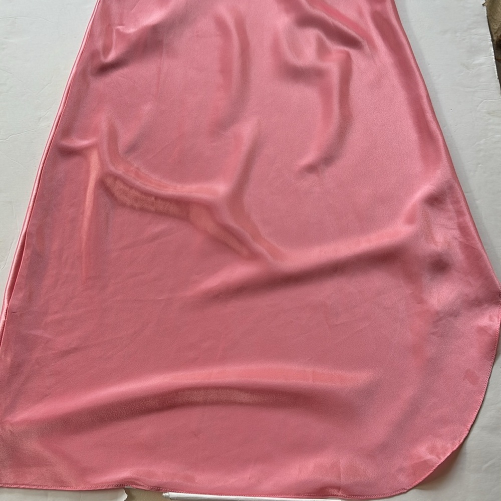 Vintage 90s Slip Dress Barbie Pink Girly Coquette Midi Lace Floral Medium 80’s M - Picture 9 of 17